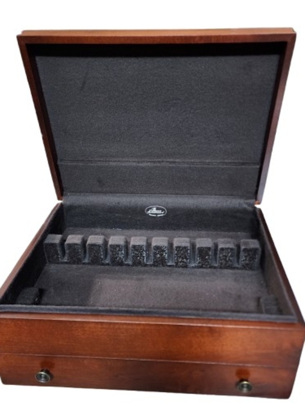 Vintage Wood Silverware Chest with Pacific Silvercloth Anti-Tarnish Lining